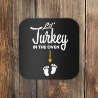 Lil' Turkey In The Oven Pregnancy Thanksgiving Coaster thumb 0