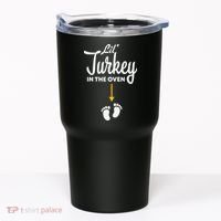 Lil' Turkey In The Oven Pregnancy Thanksgiving Tumbler thumb 0