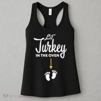 Lil' Turkey In The Oven Pregnancy Thanksgiving Women's Tank Top thumb 3