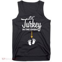 Lil' Turkey In The Oven Pregnancy Thanksgiving Tank Top thumb 0