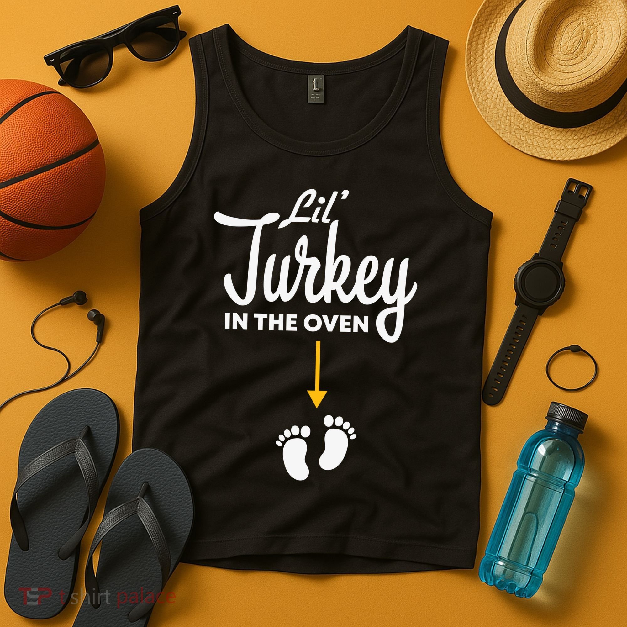 Lil' Turkey In The Oven Pregnancy Thanksgiving Tank Top