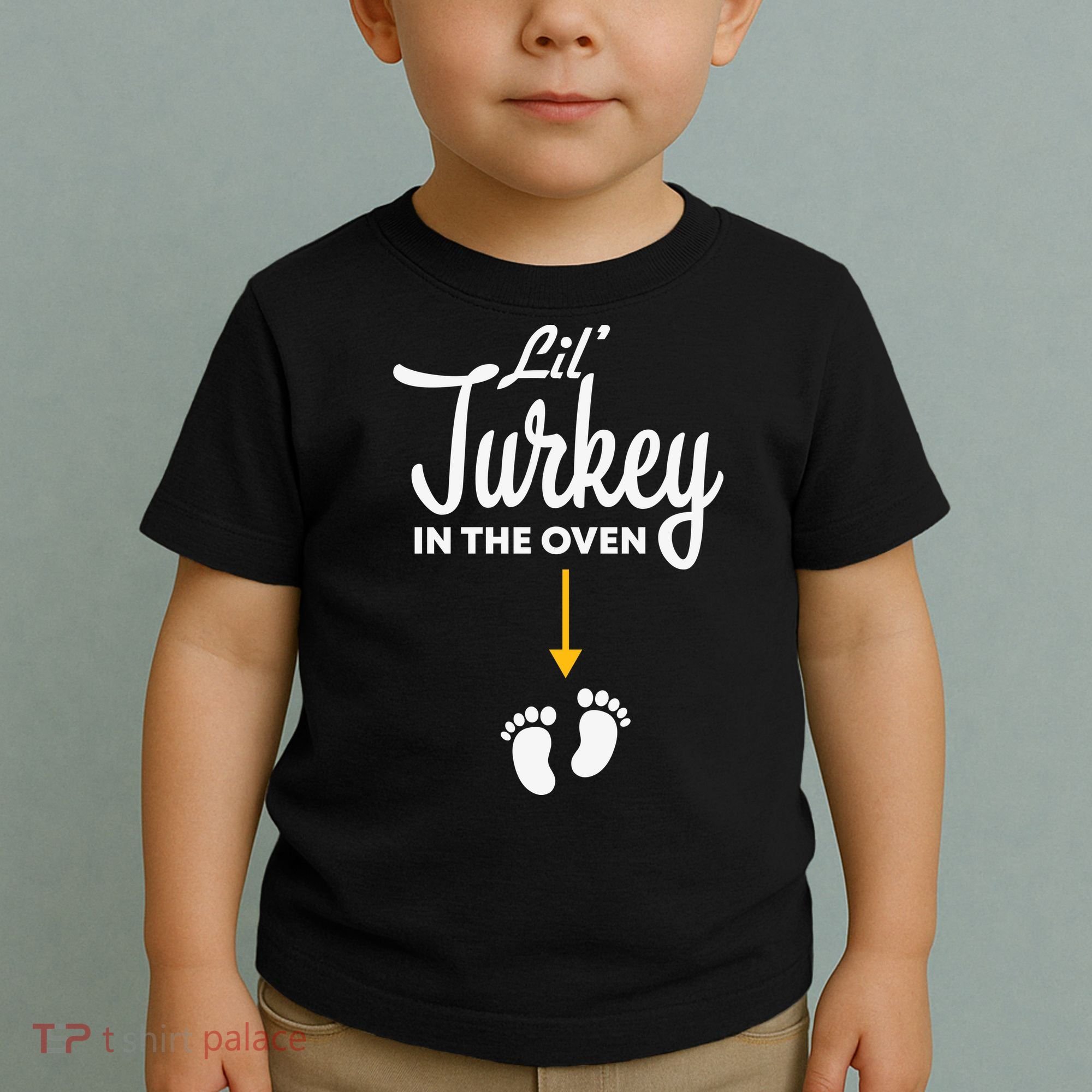 Lil' Turkey In The Oven Pregnancy Thanksgiving Toddler T-Shirt