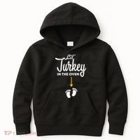 Lil' Turkey In The Oven Pregnancy Thanksgiving Kids Hoodie thumb 0