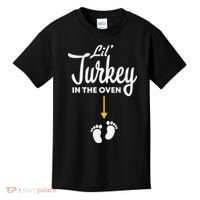 Lil' Turkey In The Oven Pregnancy Thanksgiving Kids T-Shirt thumb 0