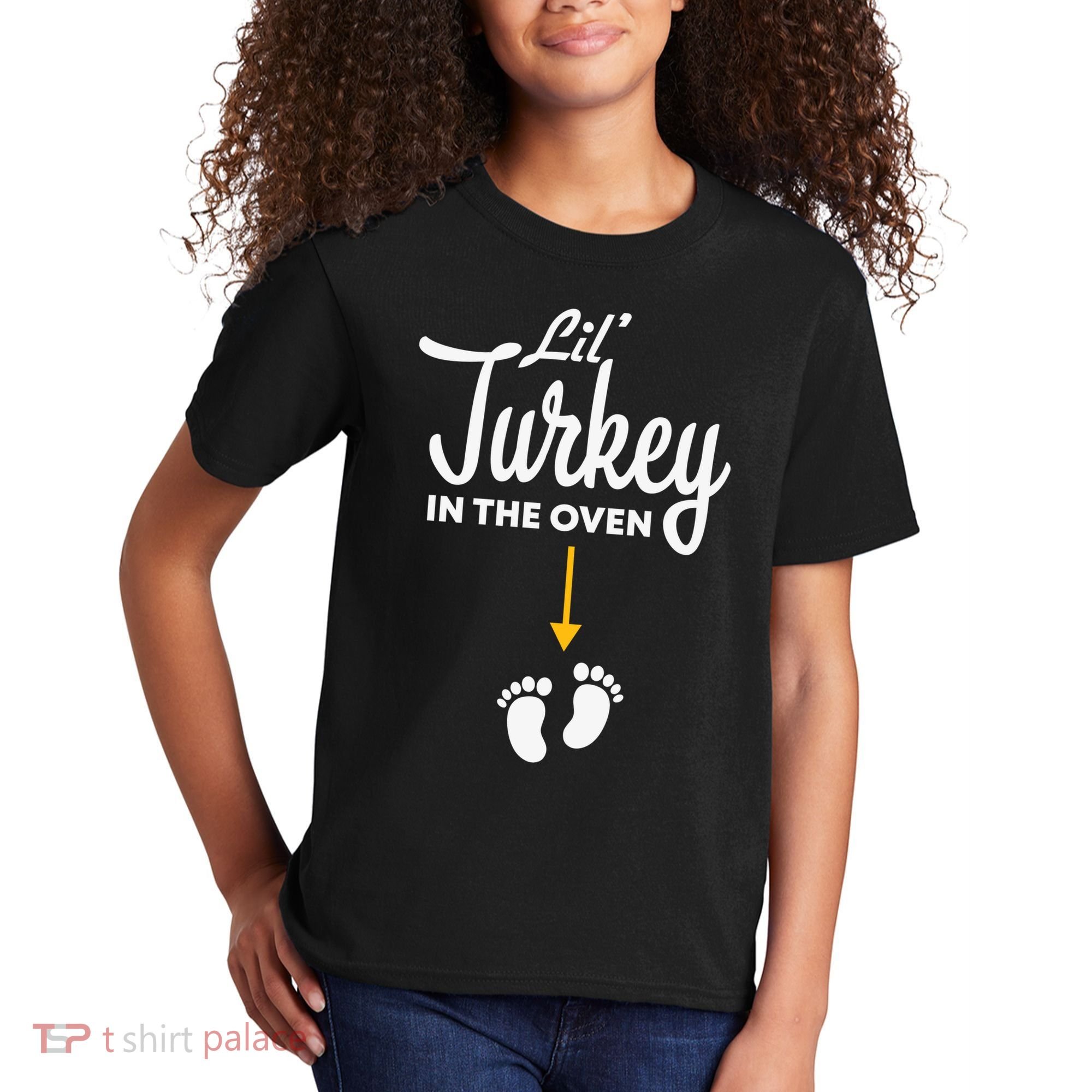 Lil' Turkey In The Oven Pregnancy Thanksgiving Kids T-Shirt