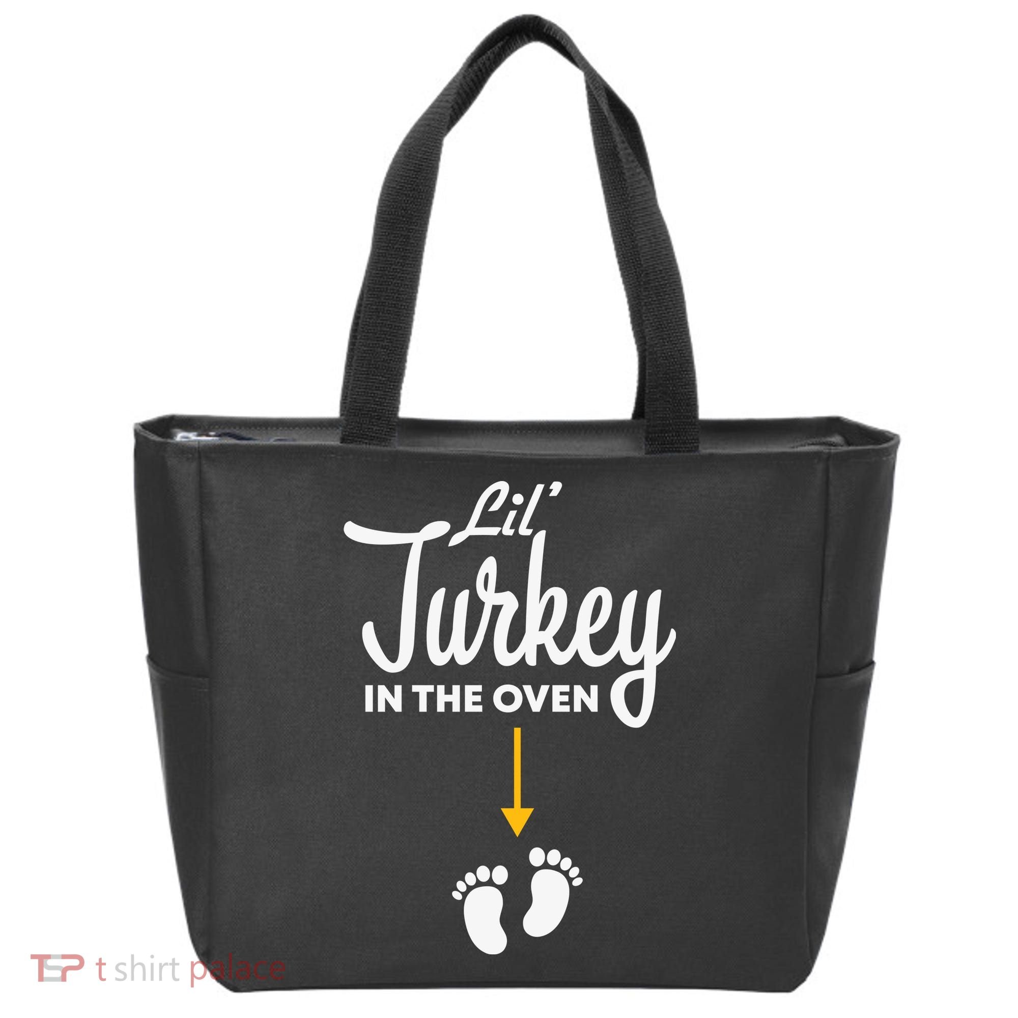 Lil' Turkey In The Oven Pregnancy Thanksgiving Tote Bag