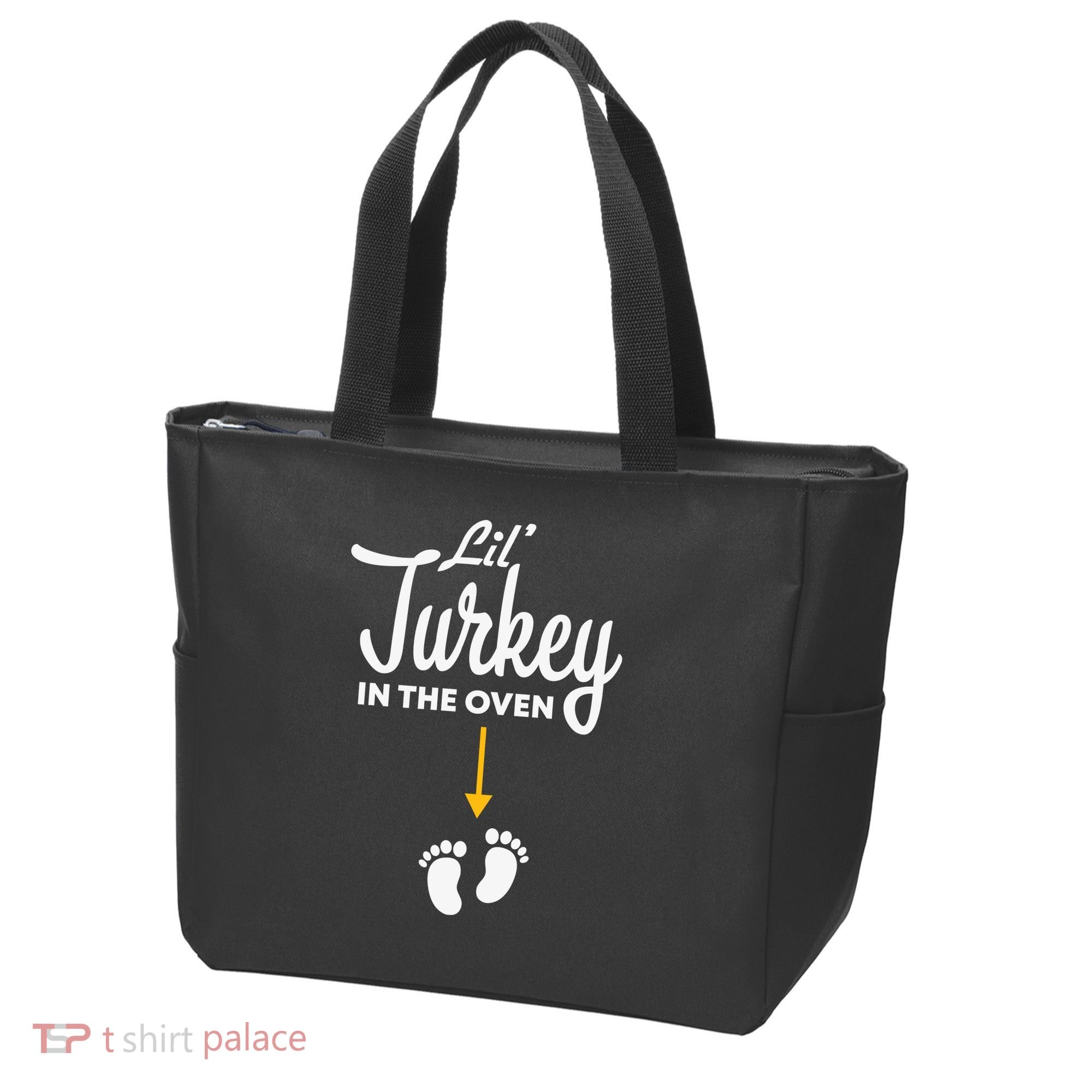 Lil' Turkey In The Oven Pregnancy Thanksgiving Tote Bag