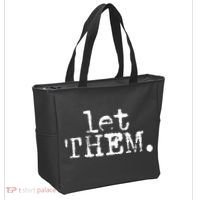 Let Them Inspirational Positive Saying Mental Health Tote Bag thumb 2