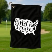 Land That I Love USA Flag Independence Day Golf Towel thumb 1