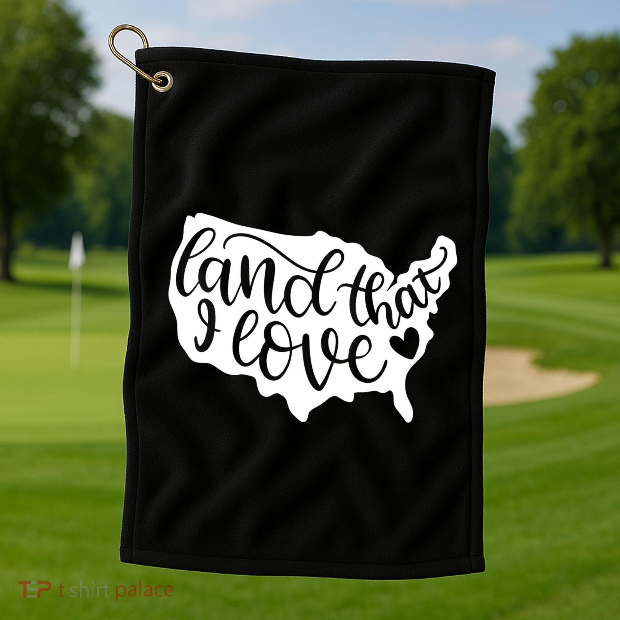 Land That I Love USA Flag Independence Day Golf Towel