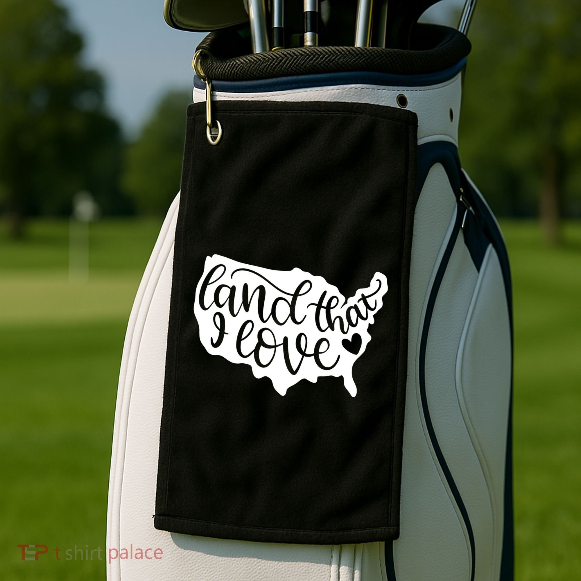 Land That I Love USA Flag Independence Day Golf Towel