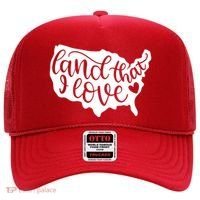 Land That I Love USA Flag Independence Day Hat thumb 0