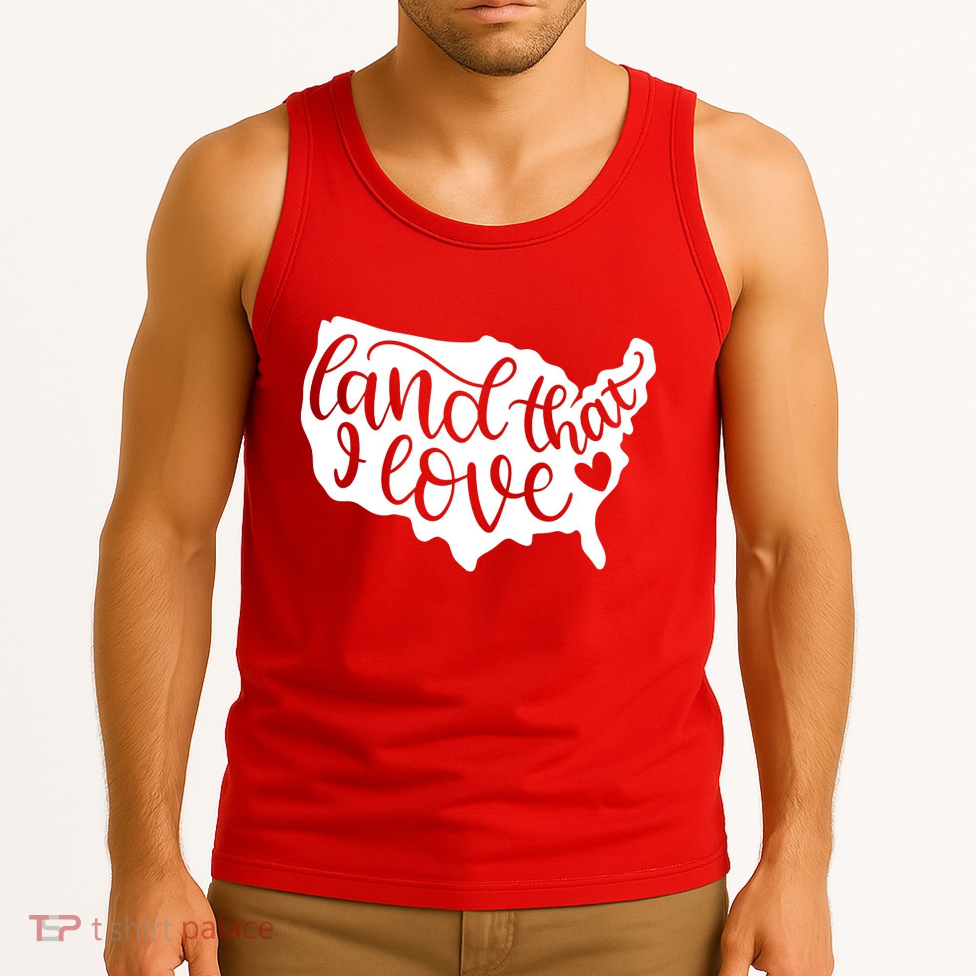 Land That I Love USA Flag Independence Day Tank Top