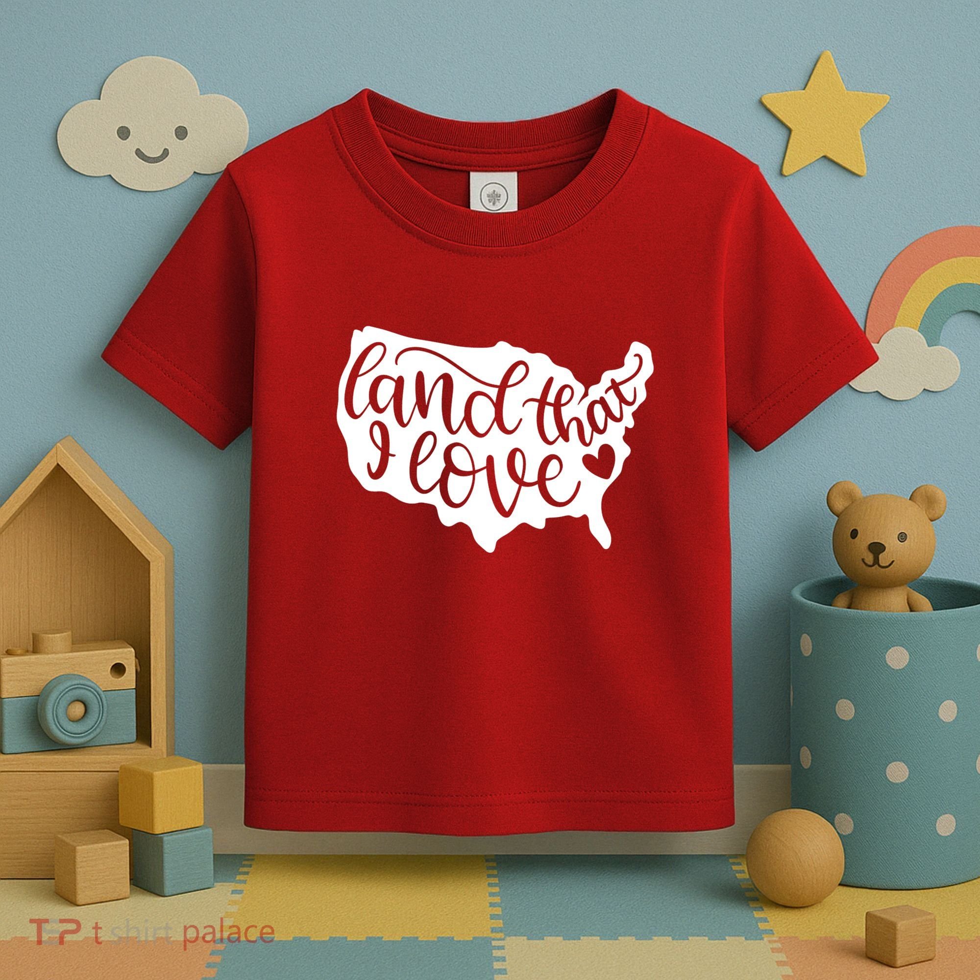Land That I Love USA Flag Independence Day Toddler T-Shirt