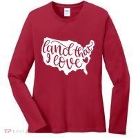 Land That I Love USA Flag Independence Day Women's Long Sleeve Shirt thumb 0