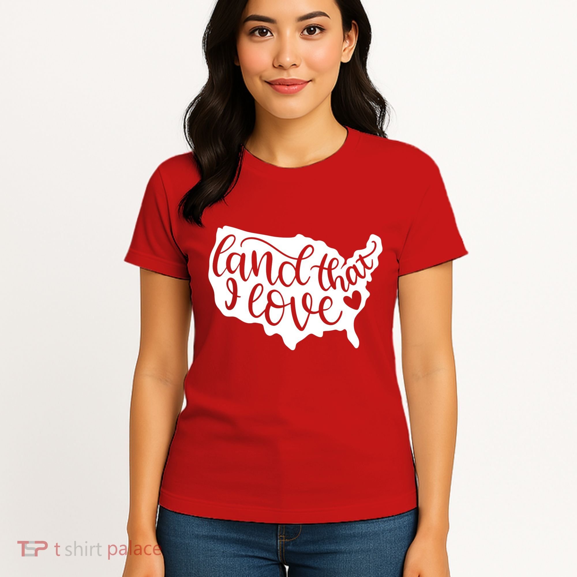 Land That I Love USA Flag Independence Day Women's T-Shirt
