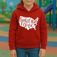 Land That I Love USA Flag Independence Day Kids Hoodie thumb 3