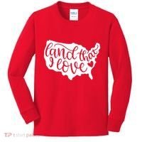 Land That I Love USA Flag Independence Day Kids Long Sleeve Shirt thumb 0