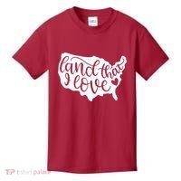 Land That I Love USA Flag Independence Day Kids T-Shirt thumb 0