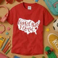 Land That I Love USA Flag Independence Day Kids T-Shirt thumb 3