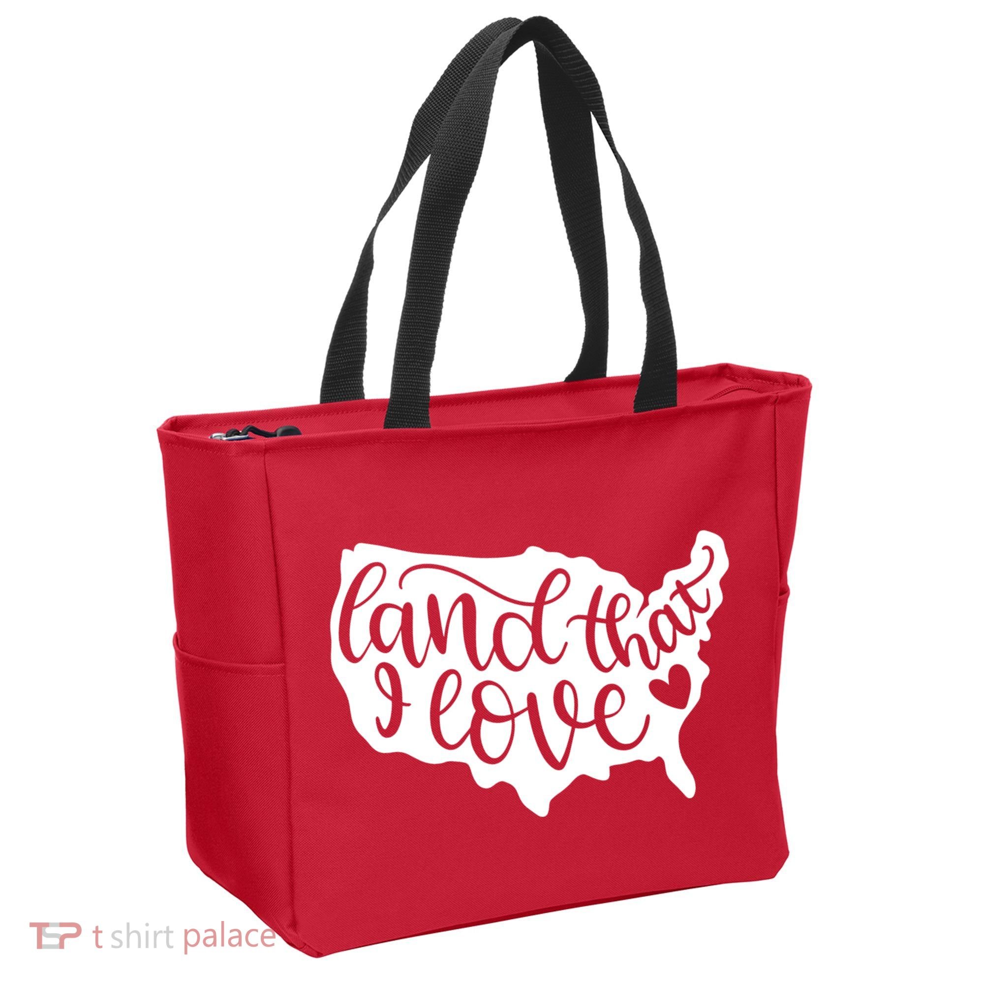 Land That I Love USA Flag Independence Day Tote Bag