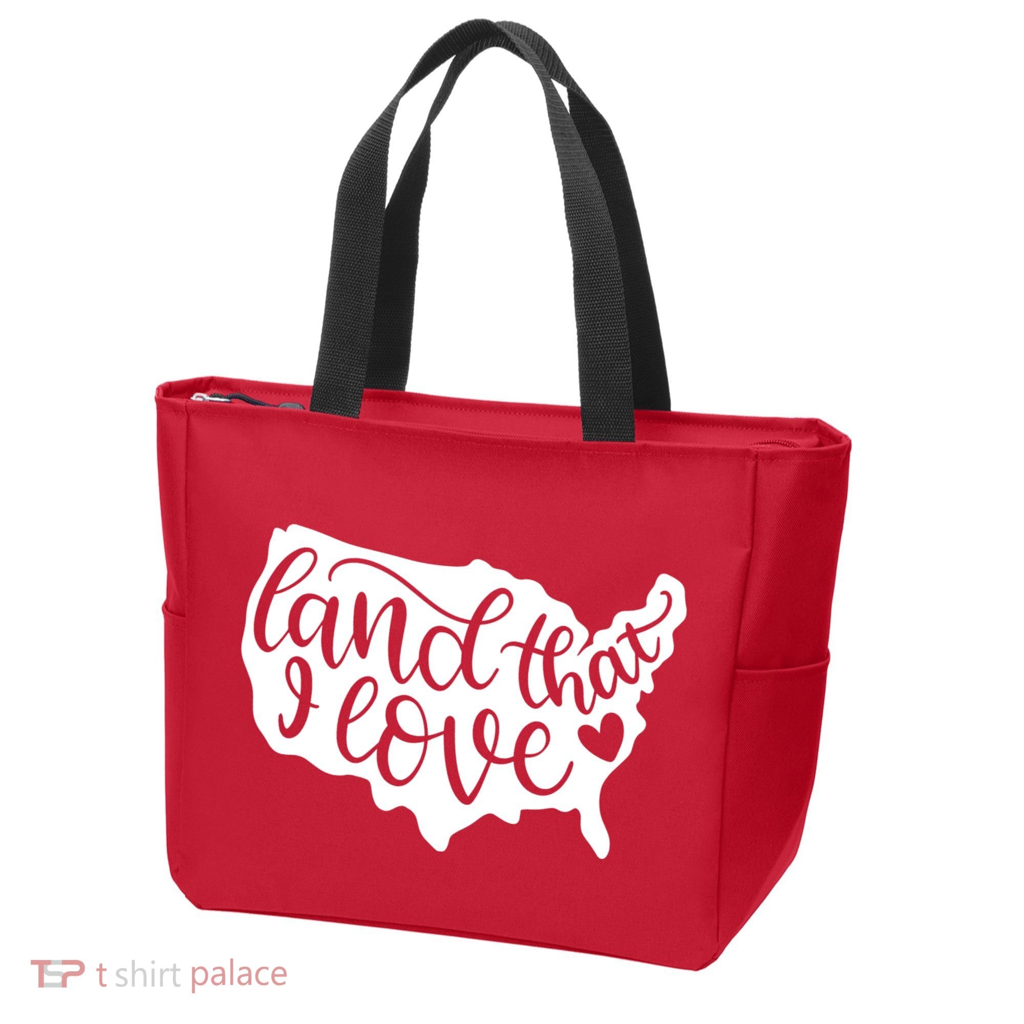 Land That I Love USA Flag Independence Day Tote Bag