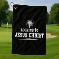 Looking To Jesus Christ Golf Towel thumb 1