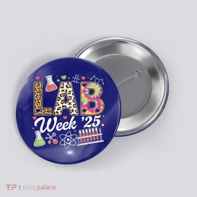 Laboratory Tech Leopard Medical Technician Button