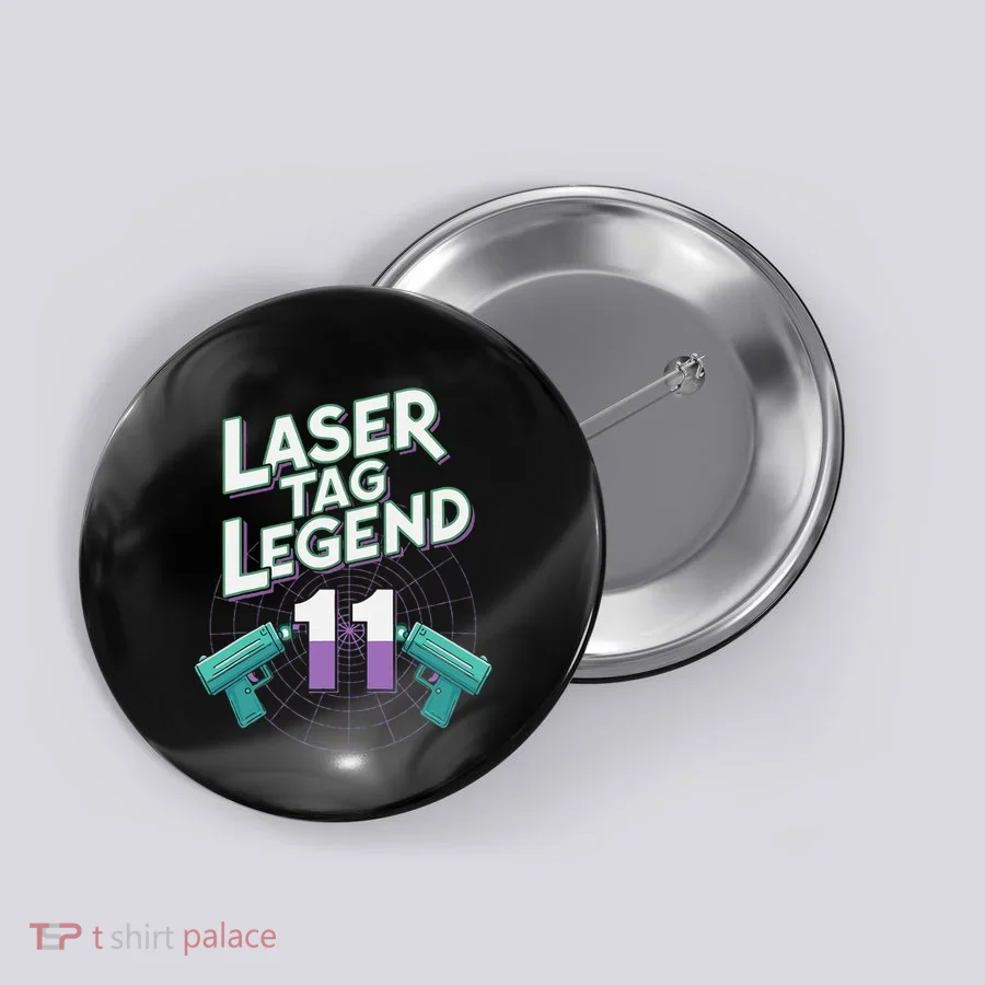 Laser Tag Legend 11th Birthday Party Button