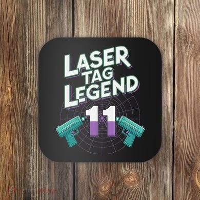 Laser Tag Legend 11th Birthday Party Coaster