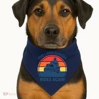 Lawn-Mowing The Lawn Ranger Rides Again Mower Gift Funny Dad USA-Made Doggie Bandana thumb 1