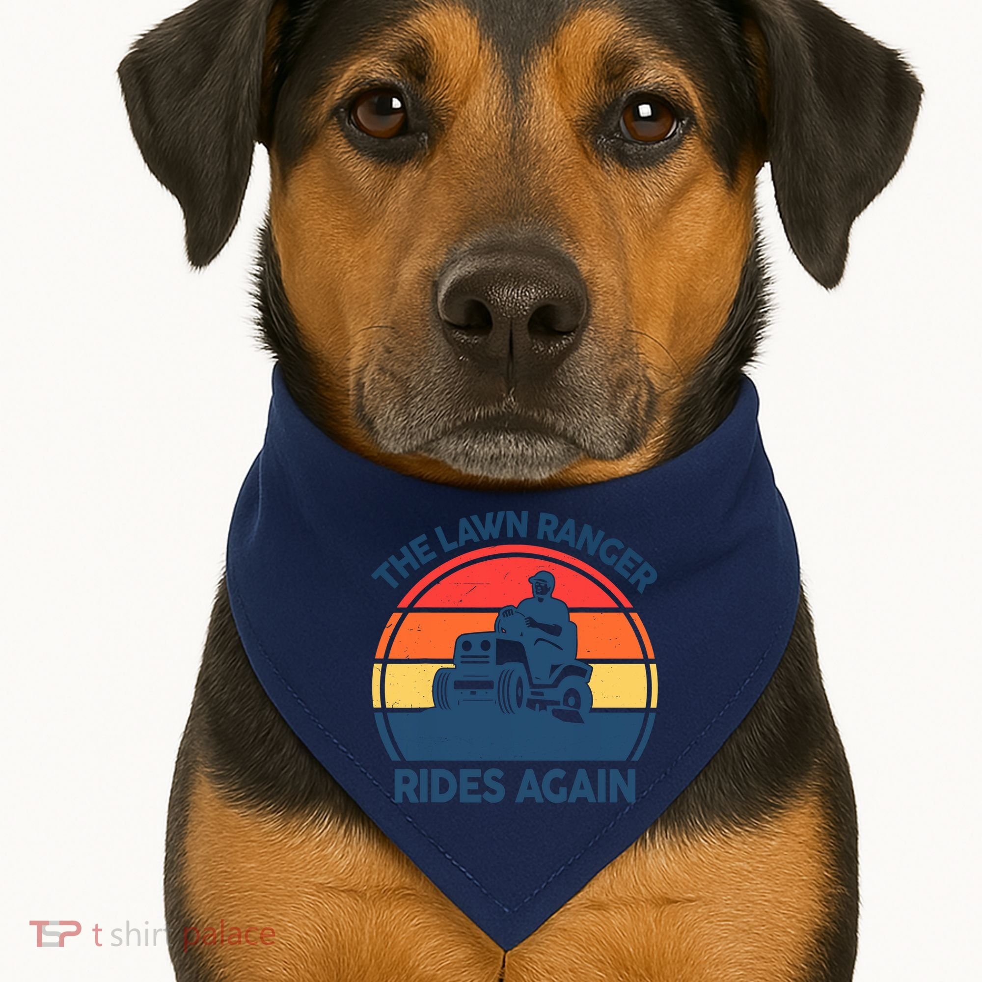 Lawn-Mowing The Lawn Ranger Rides Again Mower Gift Funny Dad USA-Made Doggie Bandana