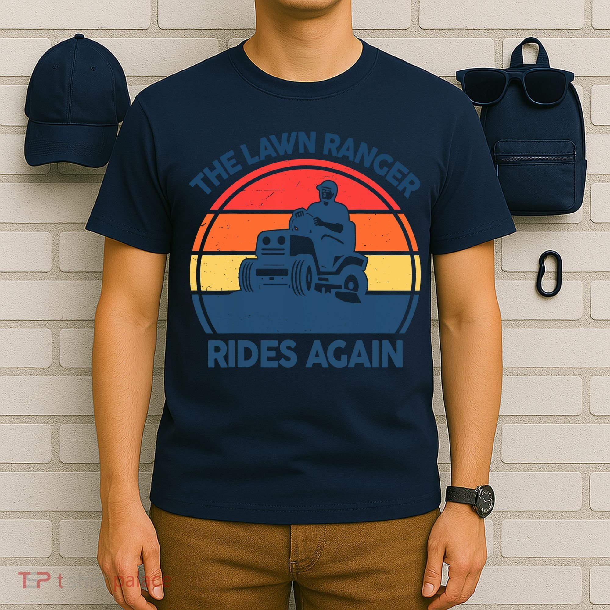 Lawn-Mowing The Lawn Ranger Rides Again Mower Gift Funny Dad T-Shirt