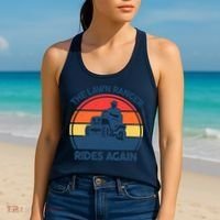 Lawn-Mowing The Lawn Ranger Rides Again Mower Gift Funny Dad Women's Tank Top thumb 2
