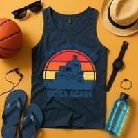 Lawn-Mowing The Lawn Ranger Rides Again Mower Gift Funny Dad Tank Top thumb 4