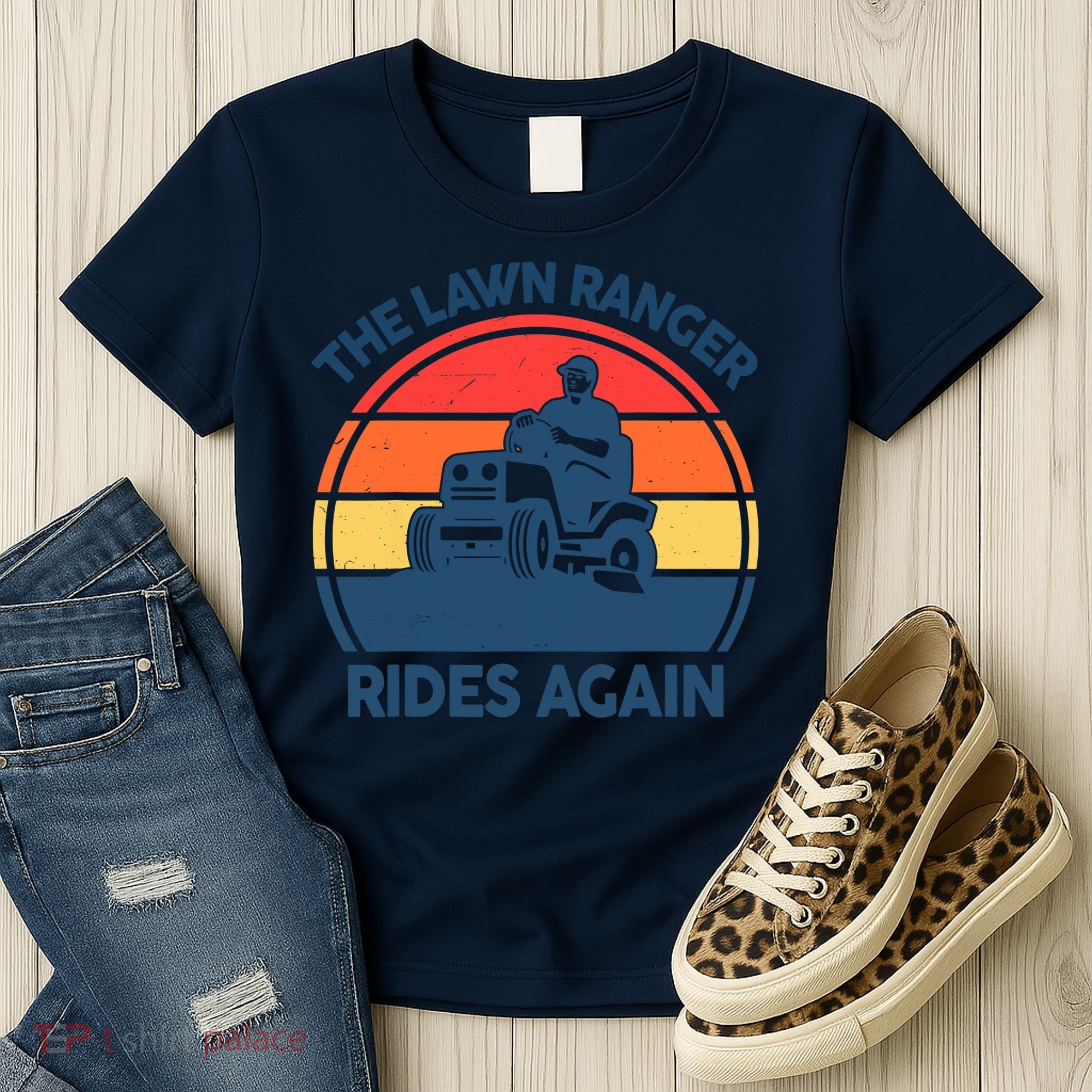 Lawn-Mowing The Lawn Ranger Rides Again Mower Gift Funny Dad Women's T-Shirt