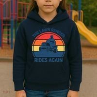Lawn-Mowing The Lawn Ranger Rides Again Mower Gift Funny Dad Kids Hoodie thumb 3