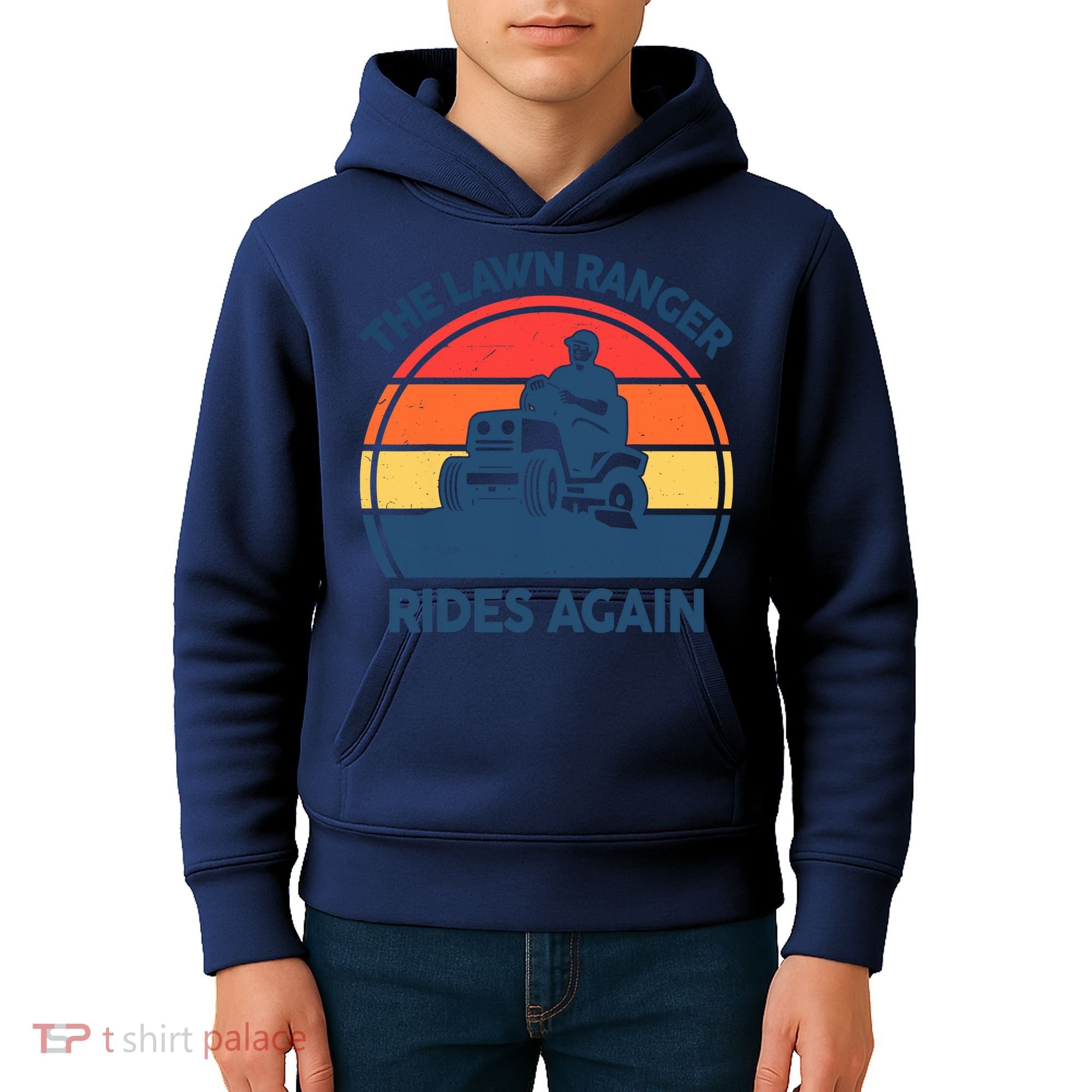 Lawn-Mowing The Lawn Ranger Rides Again Mower Gift Funny Dad Kids Hoodie