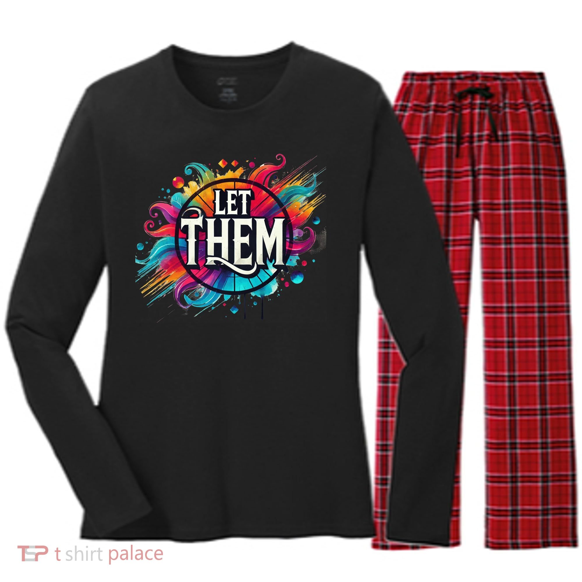 Let Them Women's Long Sleeve Flannel Pajama Set 