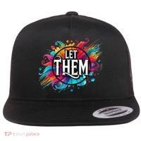 Let Them Flat Bill Trucker Hat thumb 0