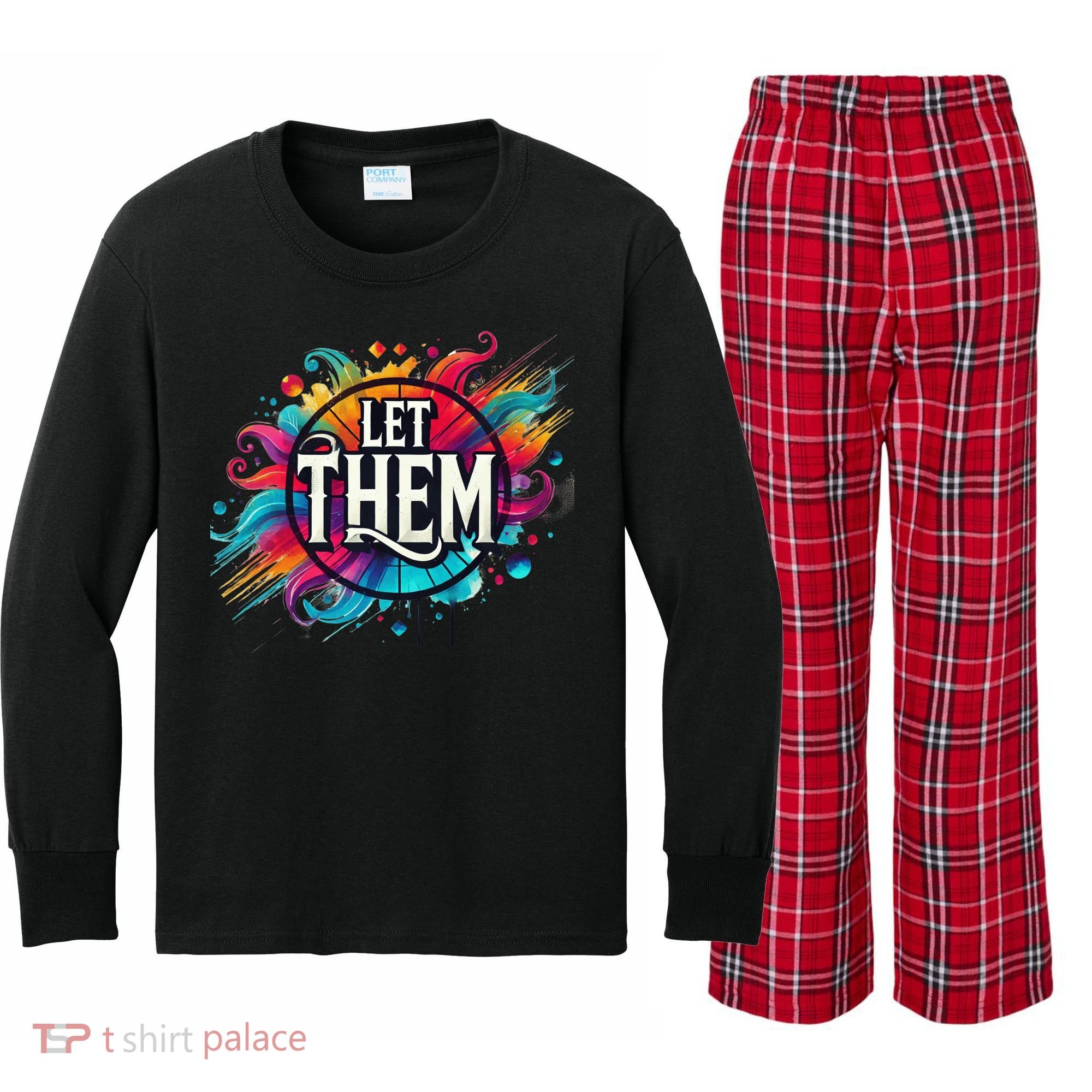 Let Them Kids Long Sleeve Plaid Pajama Set