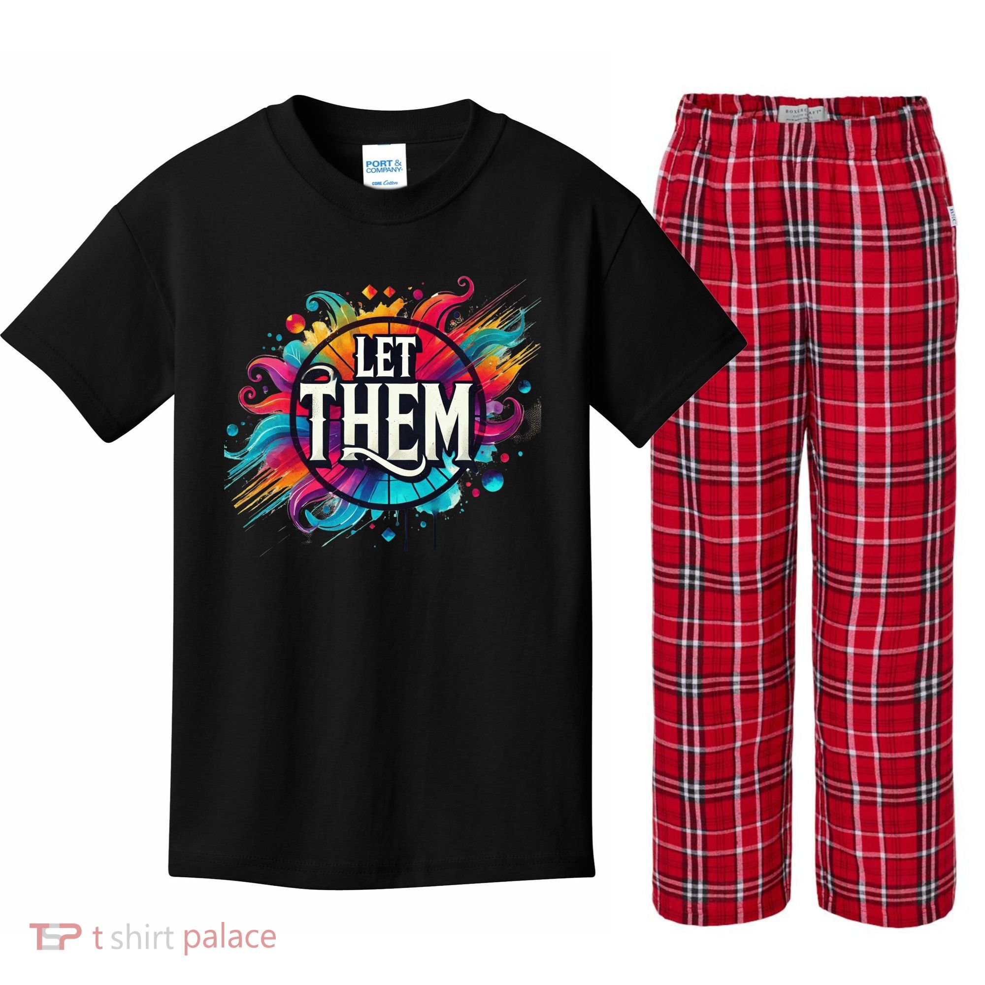 Let Them Kids Plaid Pajama Set