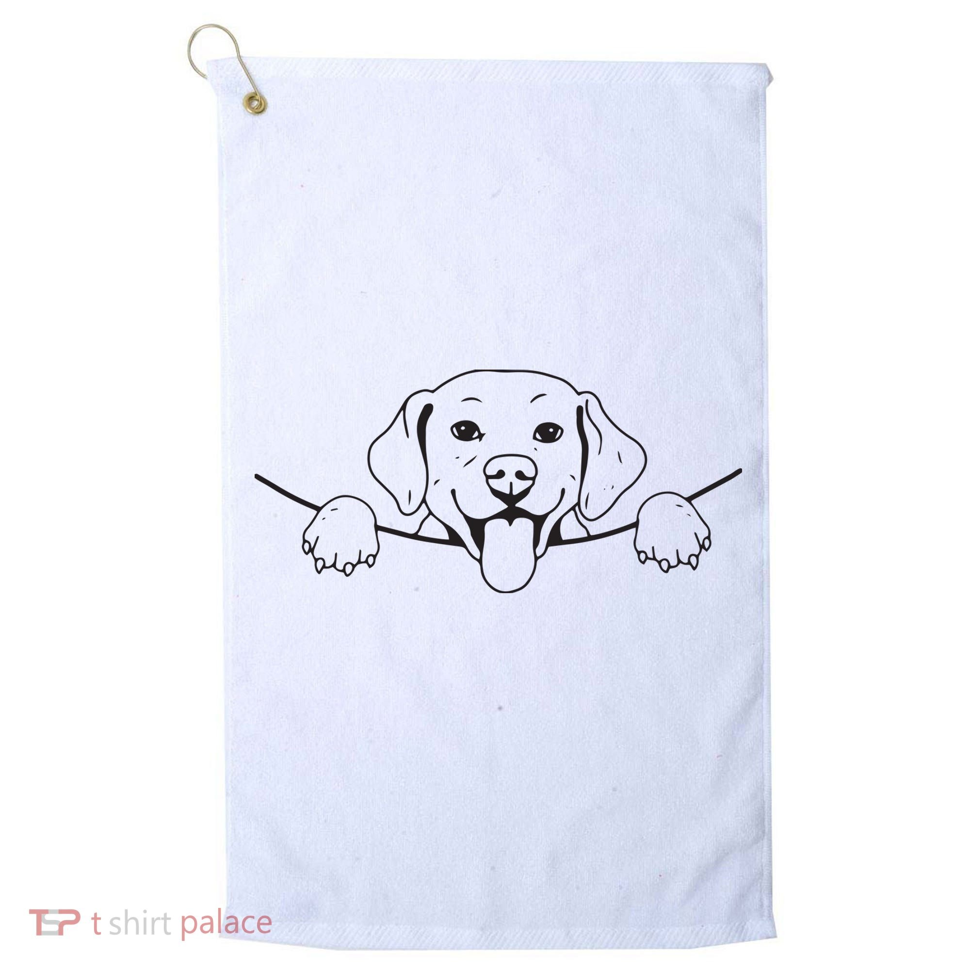 Labrador T Lab Dog Yellow Black Labrador Retriever Golf Towel