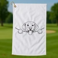 Labrador T Lab Dog Yellow Black Labrador Retriever Golf Towel thumb 1