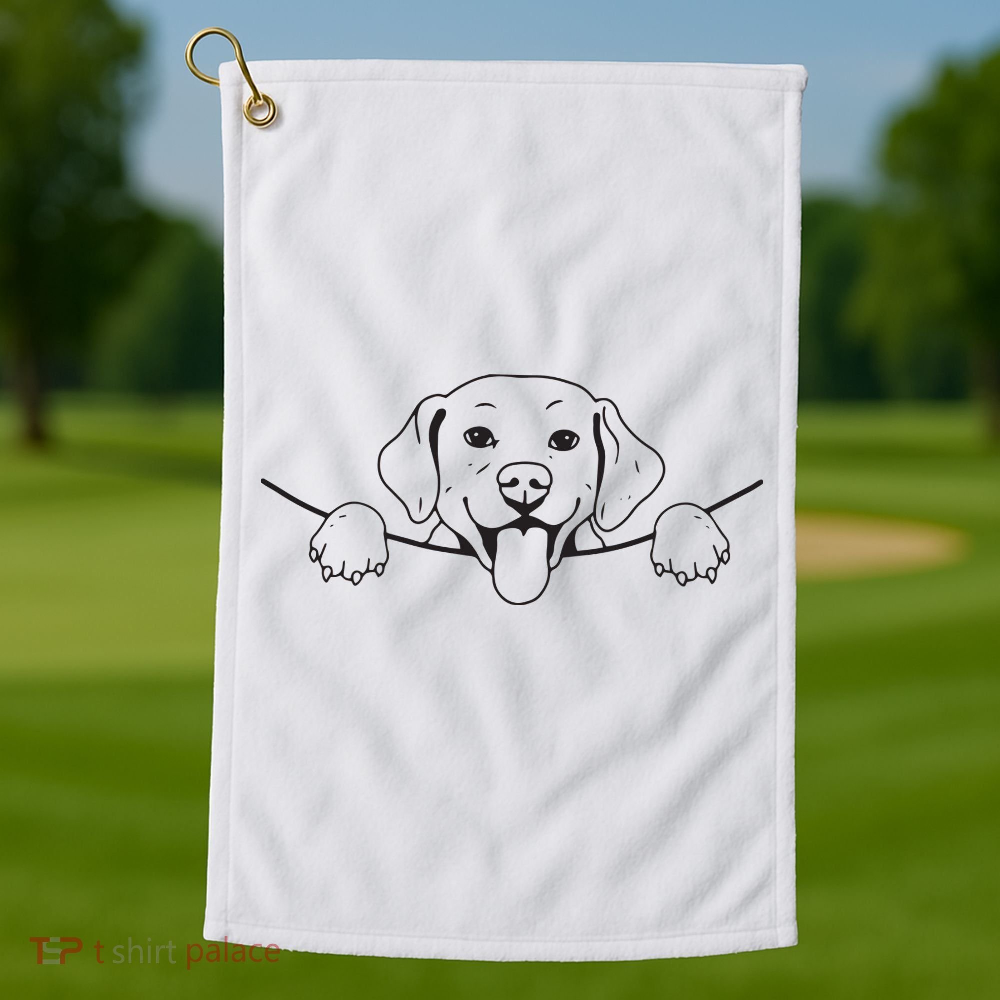 Labrador T Lab Dog Yellow Black Labrador Retriever Golf Towel