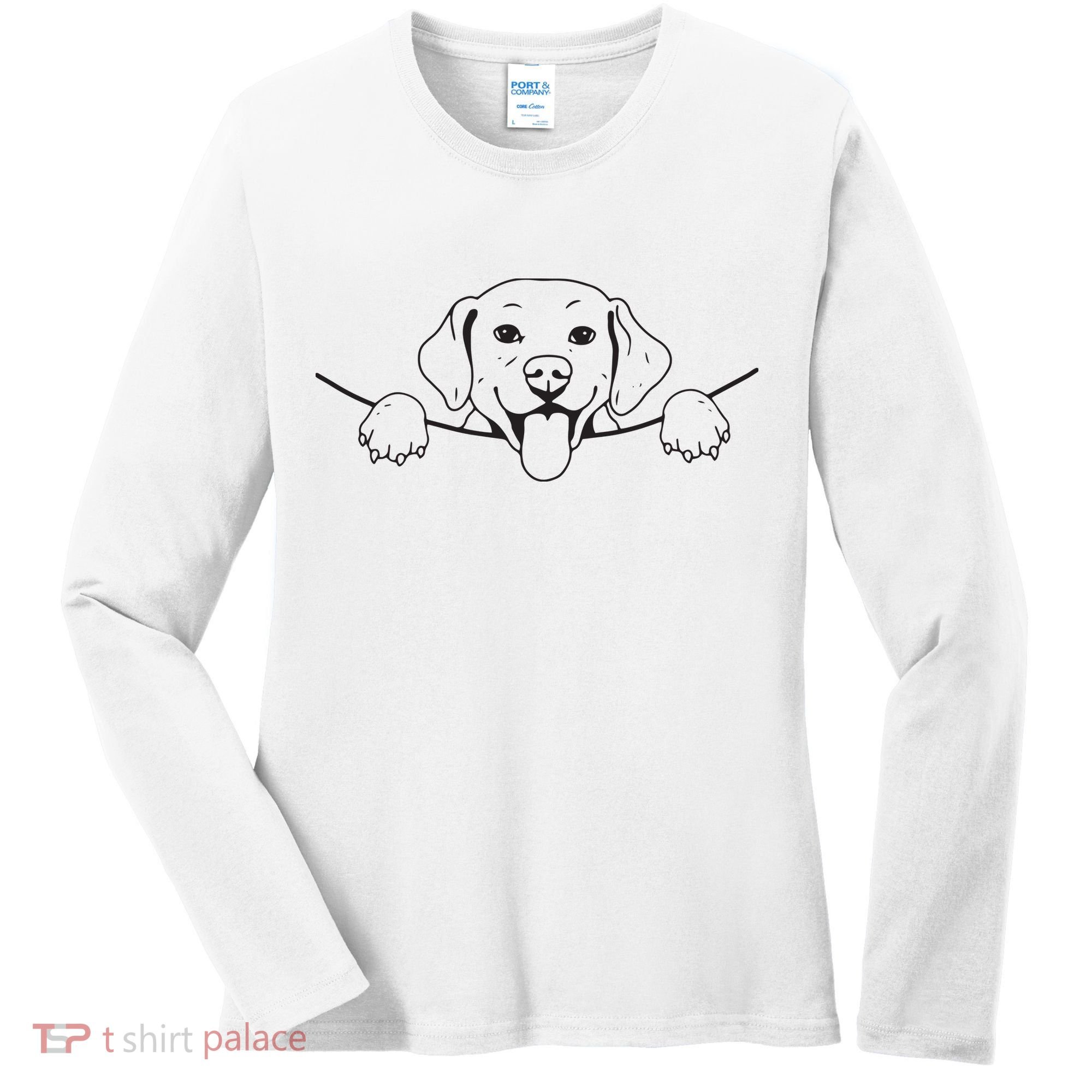 Labrador T Lab Dog Yellow Black Labrador Retriever Women's Long Sleeve Shirt