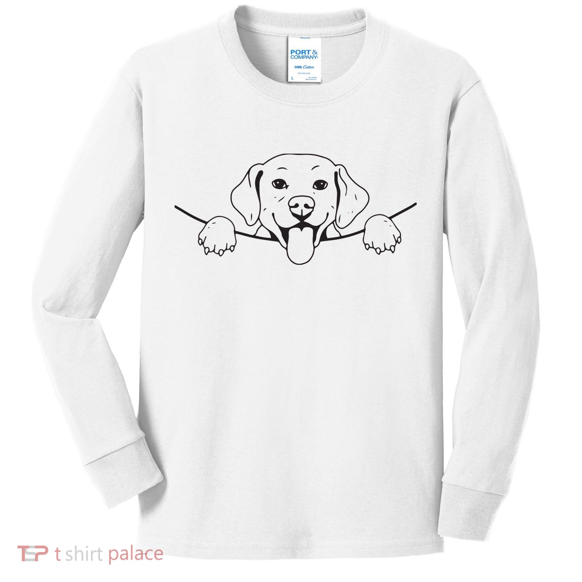 Labrador T Lab Dog Yellow Black Labrador Retriever Kids Long Sleeve Shirt