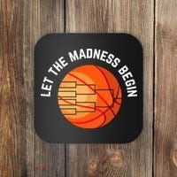 Let The Madness Begin Long Sleeve Basketball Coaster thumb 0