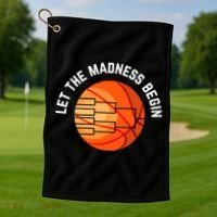 Let The Madness Begin Long Sleeve Basketball Golf Towel thumb 1