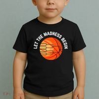 Let The Madness Begin Long Sleeve Basketball Toddler T-Shirt thumb 2